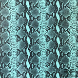 Snake Print Finished Sueded Leather - Seafoam/Black - Fabrics & Fabrics