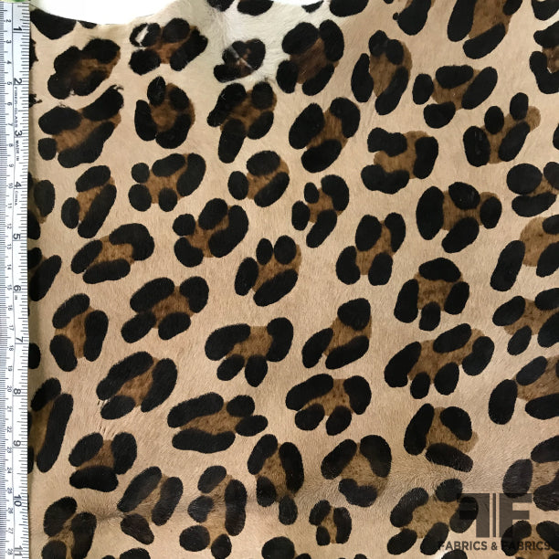 Leopard Print Hair-on Calf Skin Leather - Beige/Brown – Fabrics & Fabrics