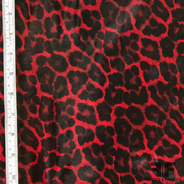 Leopard Print Hair-on Calf Skin - Red/Black – Fabrics & Fabrics