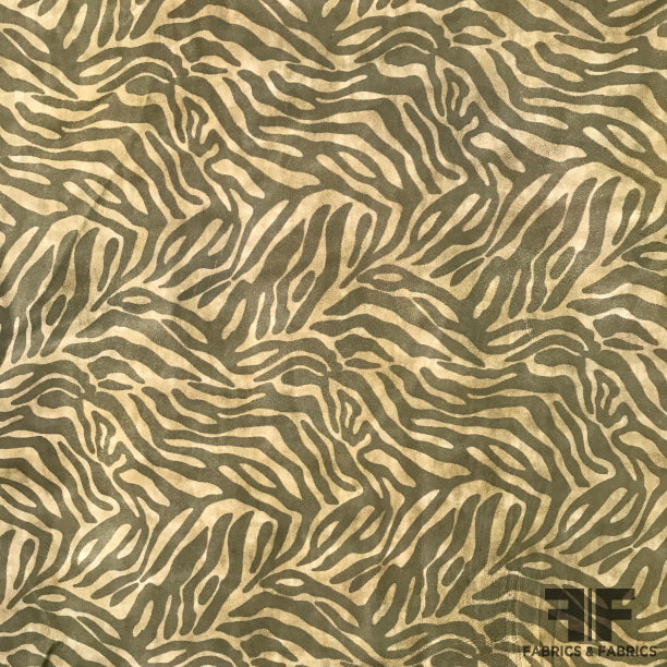 Zebra Print Leather on Sueded Side - Beige/Taupe - Fabrics & Fabrics