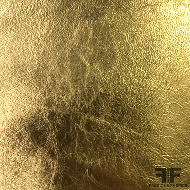 Metallic Foiled Leather - Gold - Fabrics & Fabrics