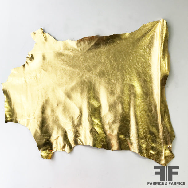 Metallic Foiled Leather - Gold - Leather Skin