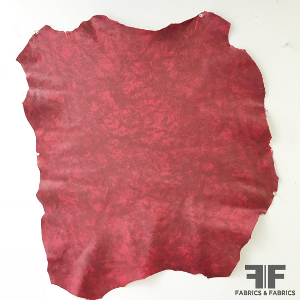 Multi-Red Cow Hide Leather - Fabrics & Fabrics