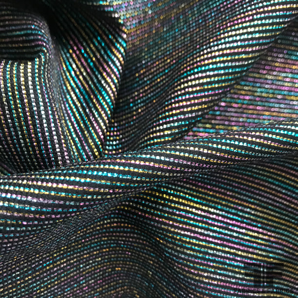Rainbow Striped Lamé - Metallic