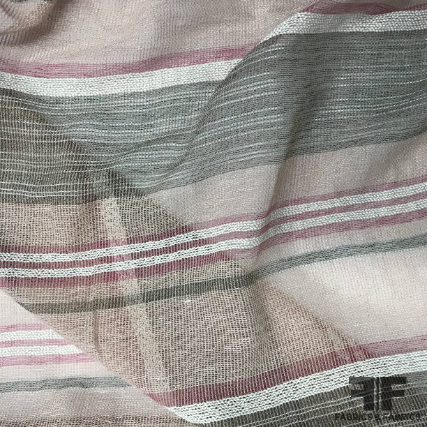 Multicolor Loosely Woven Striped Linen - Fabrics & Fabrics
