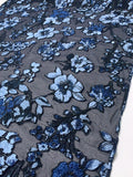 Lela Rose Couture Floral with Metallic Fil Coupé - Navy / Blue