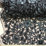 Blooming Metallic Floral Netting - Blue - Fabrics & Fabrics NY