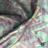 Embroidered Zig Zag Novelty Silk - Blue/Purple - Fabrics & Fabrics NY
