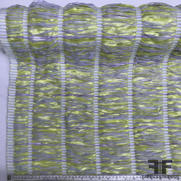 French Loose Weave Novelty - Yellow/Metallic