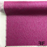 Gingham Plaid Textured Novelty - Pink/Black