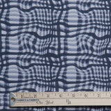 Abstract Checkered Print Novelty - Navy/White - Fabrics & Fabrics NY
