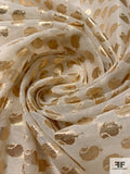 Paisley Novelty Lurex Silk Organza - Gold / Light Ivory