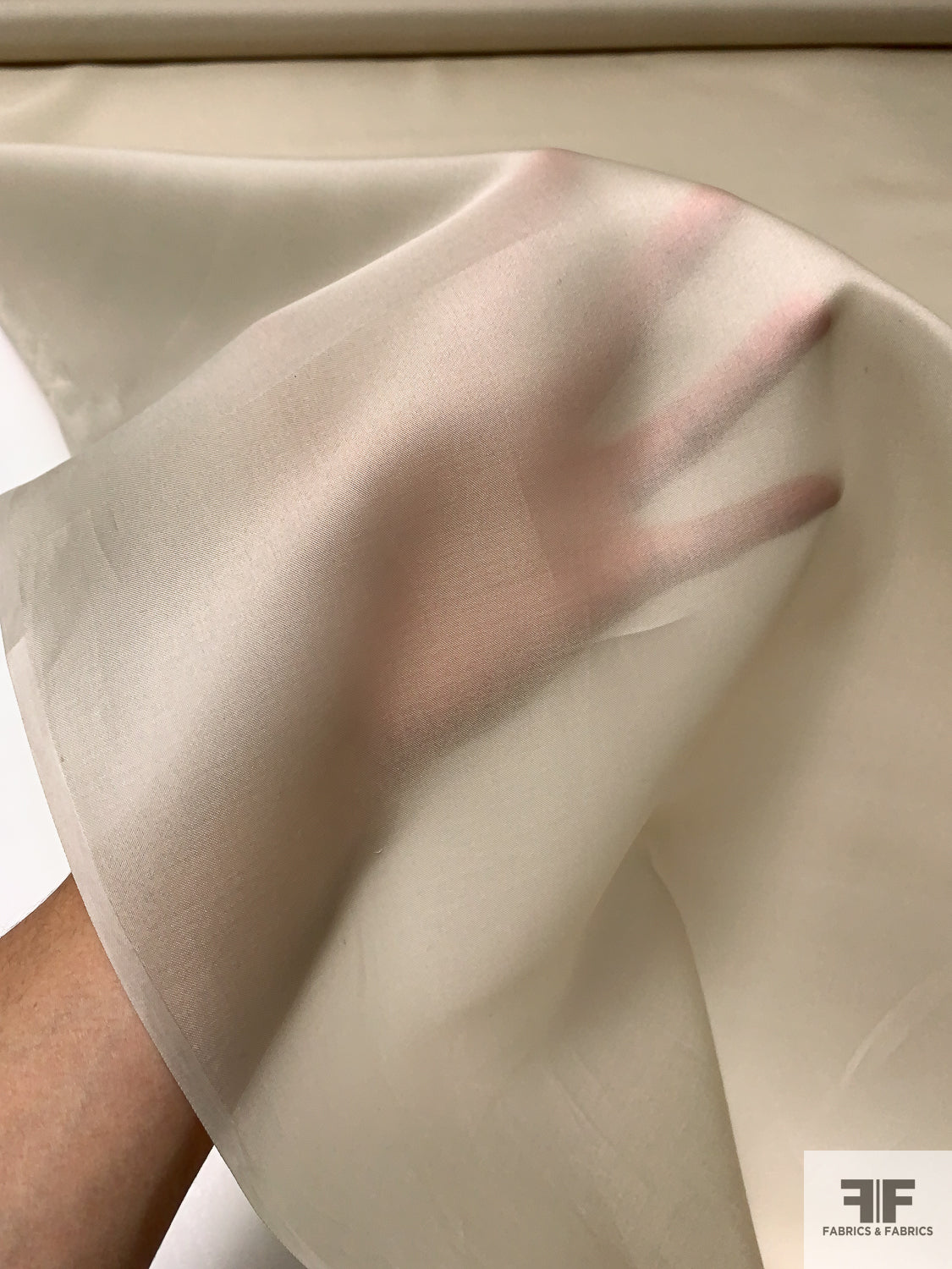 Solid Satin Faced Organza - Beige | FABRICS & FABRICS – Fabrics & Fabrics