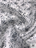 Spotted Printed Silk Organza - Navy / Off-White