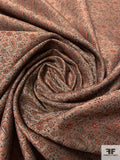 Paisley Woven Silk Blend Brocade - Brown / Copper