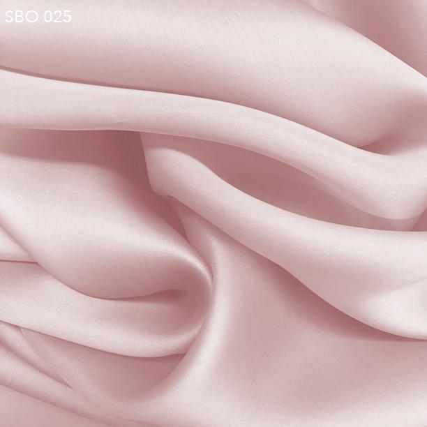 Marshmellow Pink Satin Faced Organza - Fabrics & Fabrics