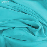 Aruba Blue Silk Chiffon - Fabrics & Fabrics