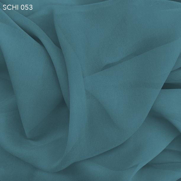 Arctic Blue Silk Chiffon - Fabrics & Fabrics