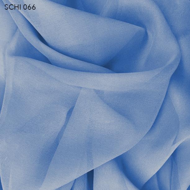 Sporty Blue Silk Chiffon - Fabrics & Fabrics