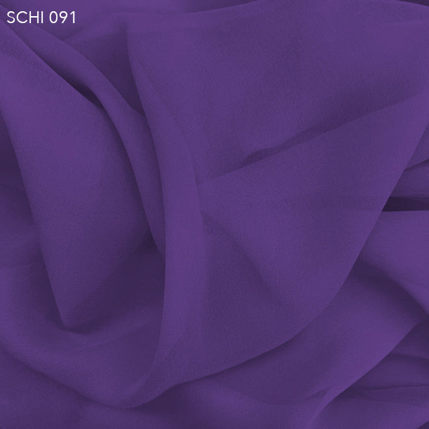 Silk Chiffon - Purple Flower - Fabrics & Fabrics