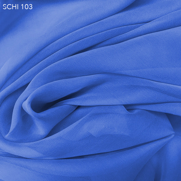Azure Blue Silk Chiffon Fabrics & Fabrics