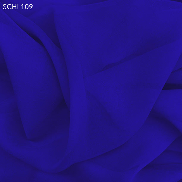 Silk Chiffon - Royal Blue - Fabrics & Fabrics