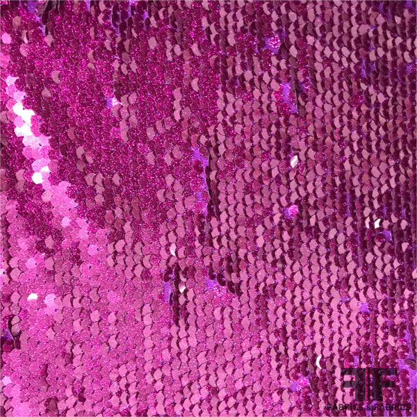 Raspberry Sequins Raspberry Pink Two Way Sequins - Fabrics & Fabrics