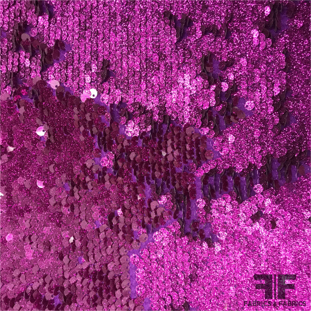 Raspberry Sequins Raspberry Pink Two Way Sequins - Fabrics & Fabrics