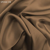 Chocolate Powder Brown Silk Charmeuse  - Fabrics & Fabrics