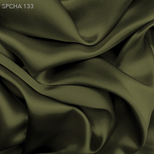 Olive Green Silk Charmeuse - Fabrics & Fabrics