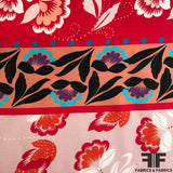 Floral Printed Silk Charmeuse on Matte Side - Multicolor