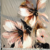 Brushstroke Floral Printed Silk Charmeuse - Neutrals - Fabrics & Fabrics NY