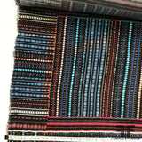 Striped Silk Charmeuse on Matte side - Black