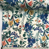 Floral Printed Silk Charmeuse on Matte side - Multicolor
