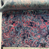 Paisley Printed Silk Charmeuse - Blue/Red