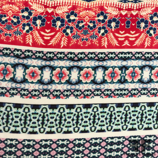 Bohemian Floral Printed Silk Charmeuse - Multicolor - Fabrics & Fabrics NY