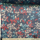 Abstract Floral Printed Silk Chiffon - Navy - Fabrics & Fabrics NY