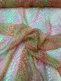 Dainty Floral Printed Silk Chiffon - Yellow / Orange / Magenta