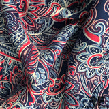 Paisley Printed Silk Georgette - Red/Blue