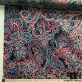 Paisley Printed Silk Georgette - Red/Blue