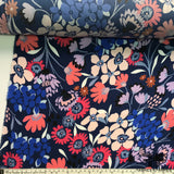 Bold Floral Printed Silk Georgette - Blue - Fabrics & Fabrics NY