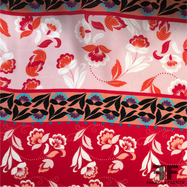 Bohemian Floral Printed Silk Georgette - Multicolor - Fabrics & Fabrics NY