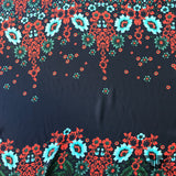 Bold Floral Printed Silk Georgette Panel - Blue - Fabrics & Fabrics NY