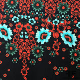 Bold Floral Printed Silk Georgette Panel - Blue - Fabrics & Fabrics NY