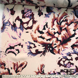 Brush Stroke Floral Printed Silk Georgette - Pale Pink - Fabrics & Fabrics NY