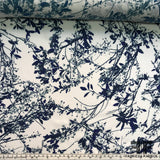 Abstract Floral Printed Silk Georgette - Blue/White - Fabrics & Fabrics NY