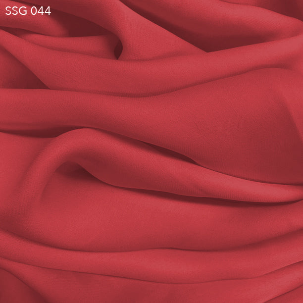 Silk Georgette - Deep Coral - Fabrics & Fabrics