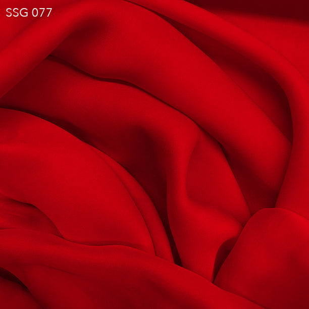 Silk Georgette - Lipstick Red - Fabrics & Fabrics