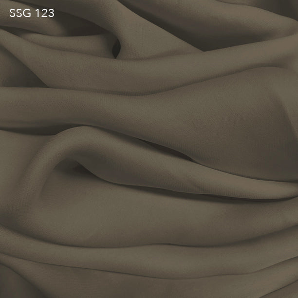 Silk Georgette - Khaki Brown - Fabrics & Fabrics