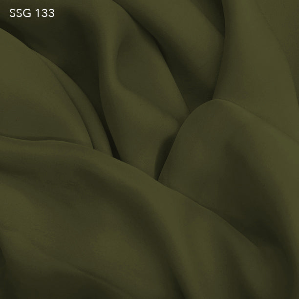 Silk Georgette - Olive Green - Fabrics & Fabrics